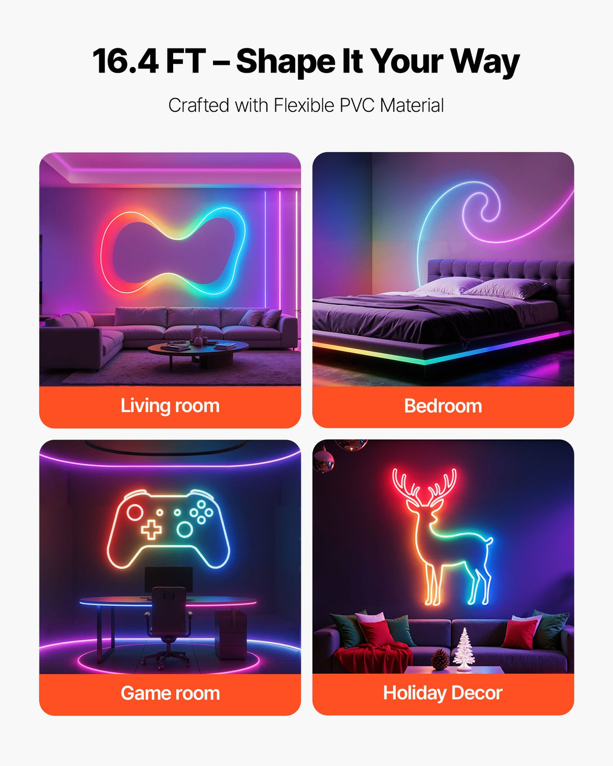 Smart LED Neon Rope Light 16.4 ft – RGB-IC, App & Voice Control, Music Sync – image 5