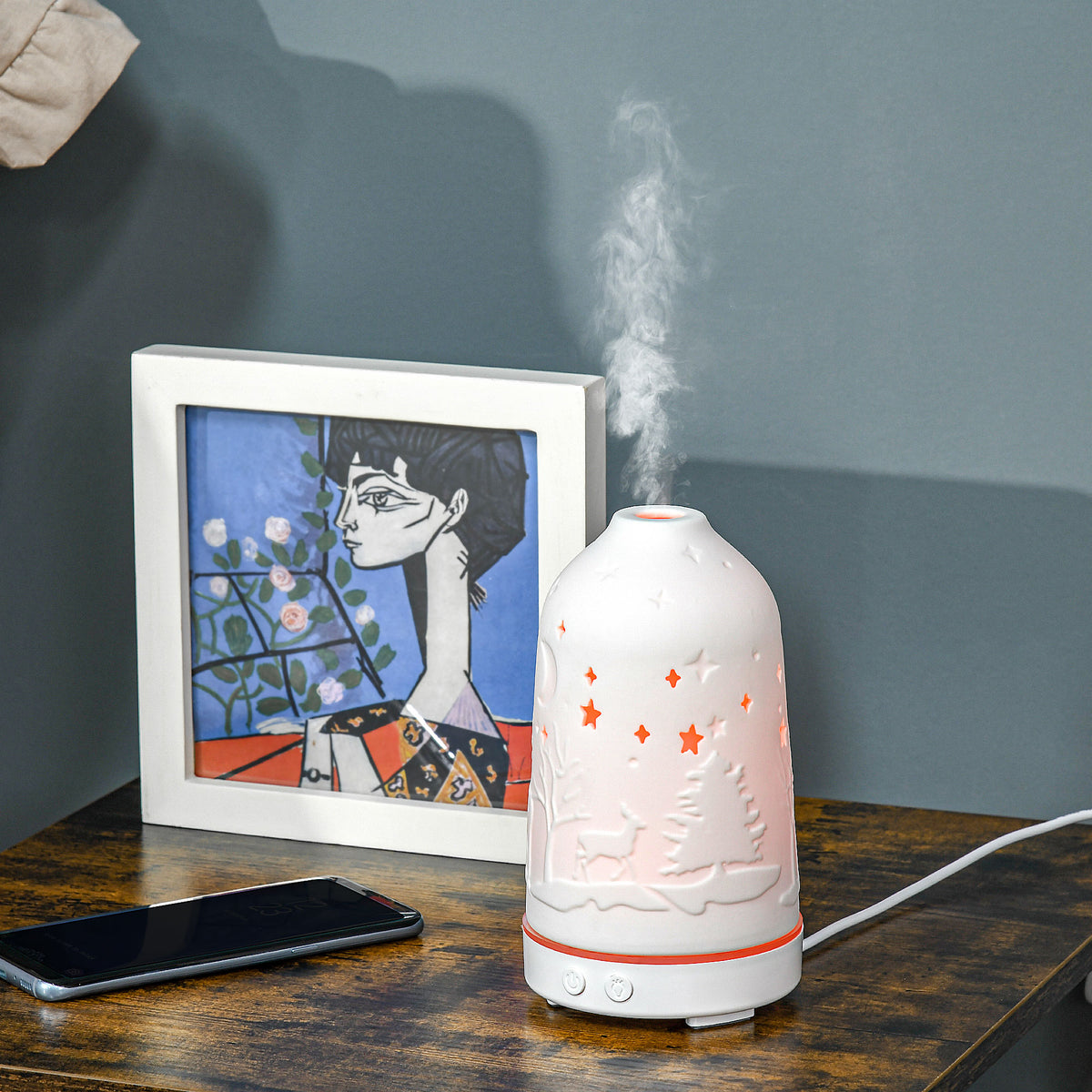 Ceramic Ultrasonic Aroma Diffuser & Humidifier 100 ml – 7 LED Colors – image 5