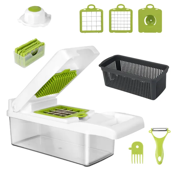 12-in-1 Vegetable Chopper & Slicer Set with Container