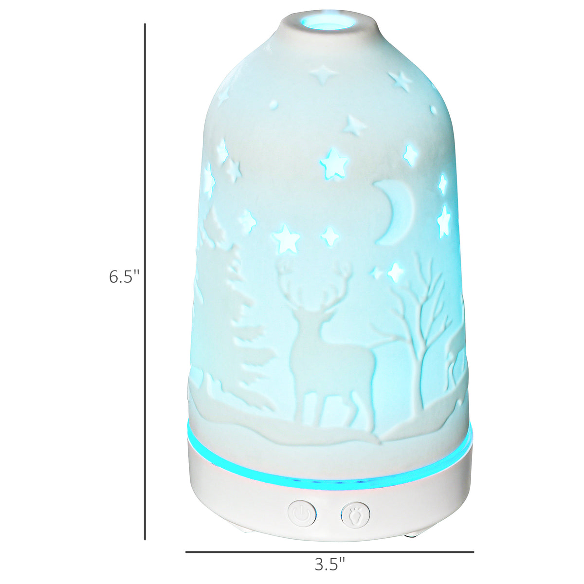 Ceramic Ultrasonic Aroma Diffuser & Humidifier 100 ml – 7 LED Colors