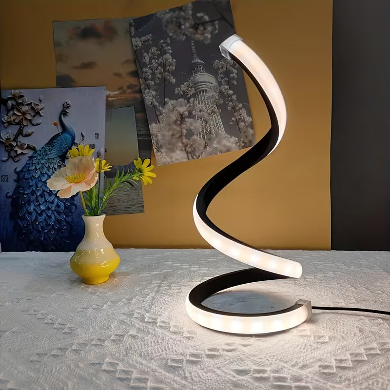 Spiral LED Table Lamp (Set of 2) – 3 Color Modes, USB Powered – image 3