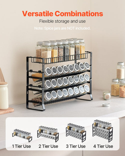 4-Tier Spice Rack Organizer for Cabinet or Countertop (18 × 11 in) – image 2
