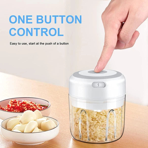 Electric Mini Garlic Chopper 300 ml – USB Rechargeable