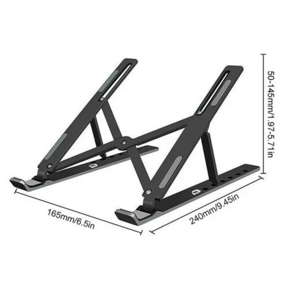 Foldable Aluminum Laptop Stand – 7 Height Levels, Fits 8–16" Devices – image 3