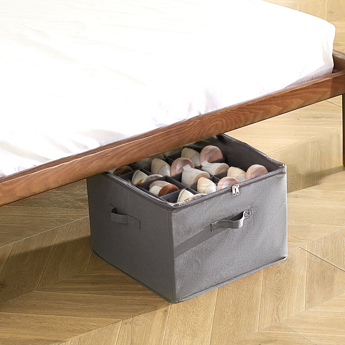 Under-Bed Shoe Storage Organizer – 16 Adjustable Compartments, Clear Lid – image 3