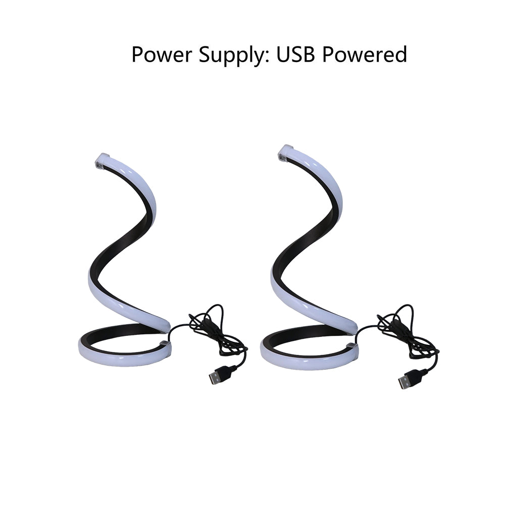 Spiral LED Table Lamp (Set of 2) – 3 Color Modes, USB Powered – image 7