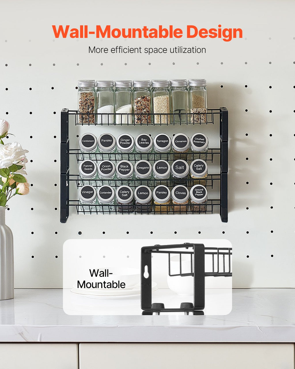 4-Tier Spice Rack Organizer for Cabinet or Countertop (18 × 11 in) – image 5