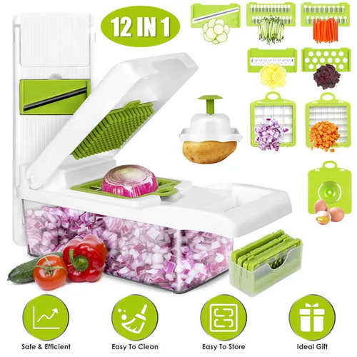 12-in-1 Vegetable Chopper & Slicer Set with Container – image 2